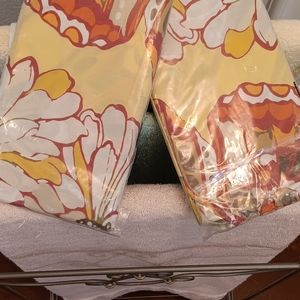 2 - New w/tag yellow floral butterfly-- euro sham